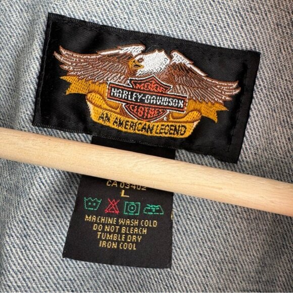 Harley-Davidson vintage denim vest  Gray Denim Vest - Picture 3 of 10